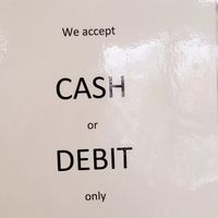 No credit cards at Brampton Roti Shop in Brampton