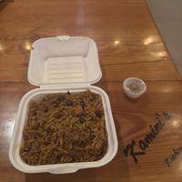 To go order of rice and beans❤️  at Kamini's in San Nicolas