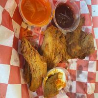 Naked wings, sauce on the side. Forgot to grab a photo until nearly finished!  at Paranormal Pizza in Bethlehem