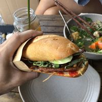 Rice noodle and vegan meat Bahn mi  at Bon's Vegan Bistro in Ho Chi Minh City