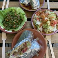 Falafel wraps, tabbouleh and fattoush  at Falafel in Lille