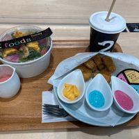 Salad and nuggets at 2foods - Ginza Loft in Tokyo
