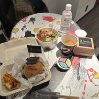 Teriyaki burger, Caesar salad, chicken nuggets  at 2foods - Ginza Loft in Tokyo