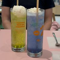 Seasonal Melon and Ramune soda floats  at 2foods - Ginza Loft in Tokyo
