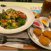 salad and nuggets at 2foods - Ginza Loft in Tokyo