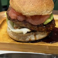 "Rich plant-based Menta Teriyaki Burger"  at 2foods - Ginza Loft in Tokyo
