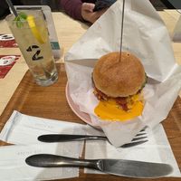 The burger. I guess you use a knife and fork instead of your hands. I used my hands for a big portion of it. Was just easier    at 2foods - Ginza Loft in Tokyo