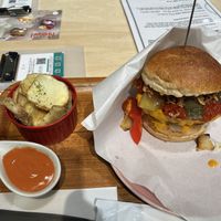 Spicy burger and baked potato   at 2foods - Ginza Loft in Tokyo