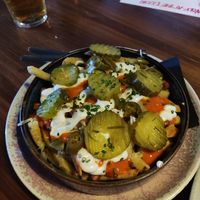 Loaded fries at Wolf at the Door in Manchester