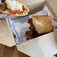 Vegetarian meatball sandwich without cheese  at CRUST in Milpitas