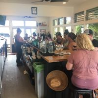 Bar seating looking towards the beach direction.   at Fish Bar in Kapaa