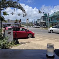 View Looking out through a large open window   at Fish Bar in Kapaa