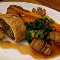 Mushroom, lentil & chestnut wellington at Haighton Manor in Preston