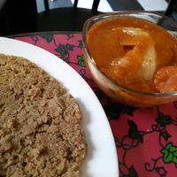 Vegan thiere (millet cous cous with local Senegalese vegetables) at DaaraJi in Madrid