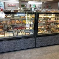 The vegan cakes are usually on the bottom right shelf.  at Roberto Cukrászda in Tatabanya