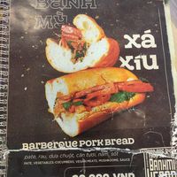 Menu at Bánh mí Vegan Vietnam in Hanoi