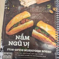 Menu at Bánh mí Vegan Vietnam in Hanoi