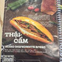 Menu at Bánh mí Vegan Vietnam in Hanoi
