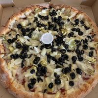 Delicious vegan pizza! at Megatoppers in Bullhead City