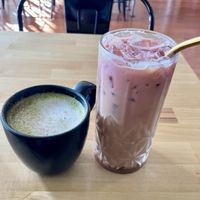 Mommy's Special Matcha and Mamacita Mocha  at greenhouse coffee + plants in Corvallis