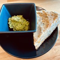 savory scone with incredible pesto...  at greenhouse coffee + plants in Corvallis