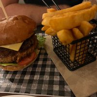 Plant based burger  at Revel Brewing Co in Morningside