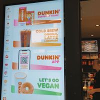 vegan section on menu :,)  at Dunkin' - Stationsplein in Amsterdam