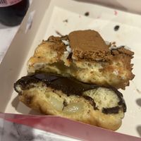 speculoos cream and boston cream donuts  at Dunkin' - Stationsplein in Amsterdam