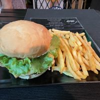 Green burger & fries  at Green Burger in Lisbon