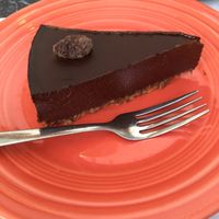 house made cashew  dream chocolate espresso cake at The Cheeze Factory Restaurant in Baraboo