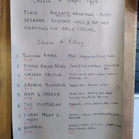 Daily menu - vegan option at the bottom (Dec 2021) at Divine Coffee Roasters in York