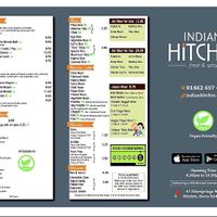 Menu with clear vegan options at Indian Hitchin  in Hitchin