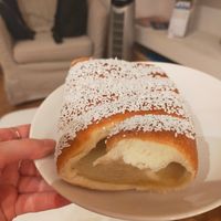 White chocolate - she said it was vegan, so, let's hope so! at Fitzkey Chimney Cake - Food Stand in Budapest