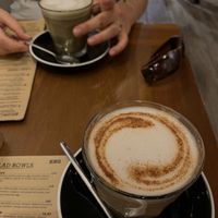 chai latte (4,00€) and matcha latte (4,50€) both with oat milk (each +0,50€)   at Zenith Brunch & Cocktails in Madrid
