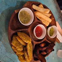 Sides sampler at Fritas Cuban Burger Cafe in Key West