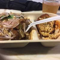 Tofu & vegetable curry, millet ball & kombucha at Iku Wholefoods Kitchen - Westfield Plaza in Sydney