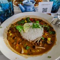 Vegetable curry at Antasia Beach Club in Paphos
