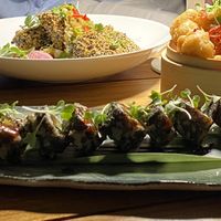 Crispy tofu, vegan sushi, cauliflower wings  at Antasia Beach Club in Paphos