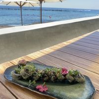 The vegan sushi with mushroom  at Antasia Beach Club in Paphos