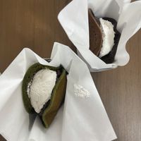 Matcha and Houjicha dorayaki #Veganuary at Dolala in Yokohama