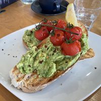 Smashed avocado on sourdough   at Corner on the Square in Beauly