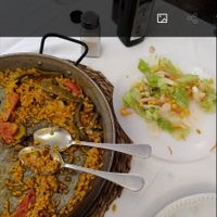 Paella vegana y ensalada at Casa Ramon Marinés in Sant Carles De La Rapita