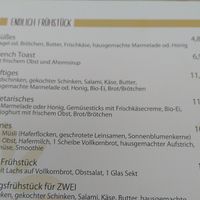 Speisekarte at Café Endlich in Bad Koenig