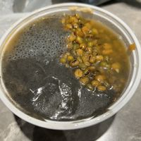 Black sesame tofu pudding w the beans!  at The Soy House - 合和荳品 in Hong Kong Island