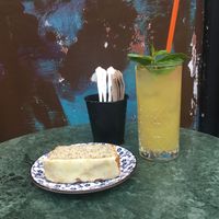 lemon cake and lemonade at Arezu Moda in Istanbul