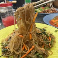 Fideo de camote con verduras salteadas y salsa de soya   at Lucky Seoul in Guadalajara