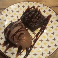 Vegan Brownie and Ice-cream  at The Canary in Leeds