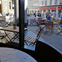 Outdoor seating  at Pizza Punks in Leeds