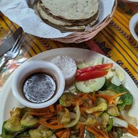 Fajitas at Sac-be Maya  in Xcalakoop