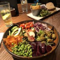 Buddha bowl and meatball marinara ciabatta   at Rutland Arms Hotel in Bakewell